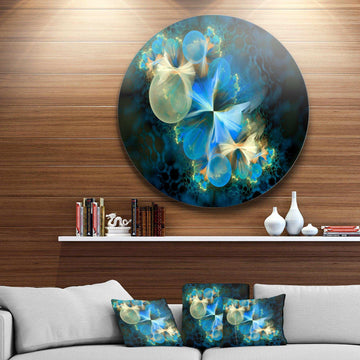 Fractal Blue Bubbles - Abstract Circle Metal Wall Decor